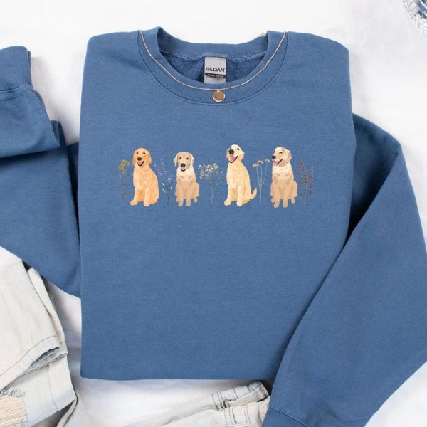 Floral Golden Retriever Sweater