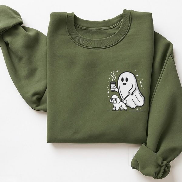 Ghost Walking A Poodle Sweatshirt