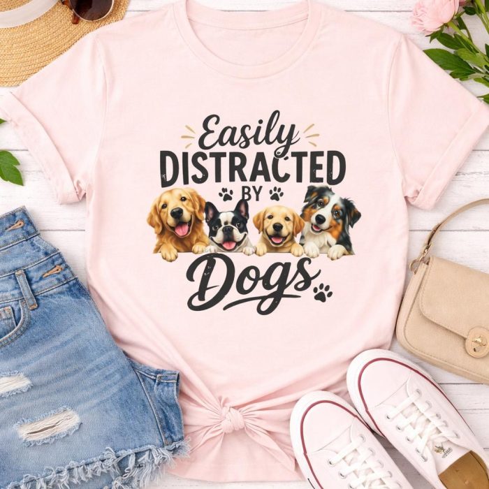 Easily Distracted by Dogs Graphic Tee