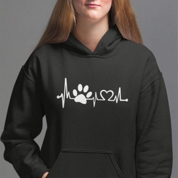 Dog Paw Heartbeat Hoodie