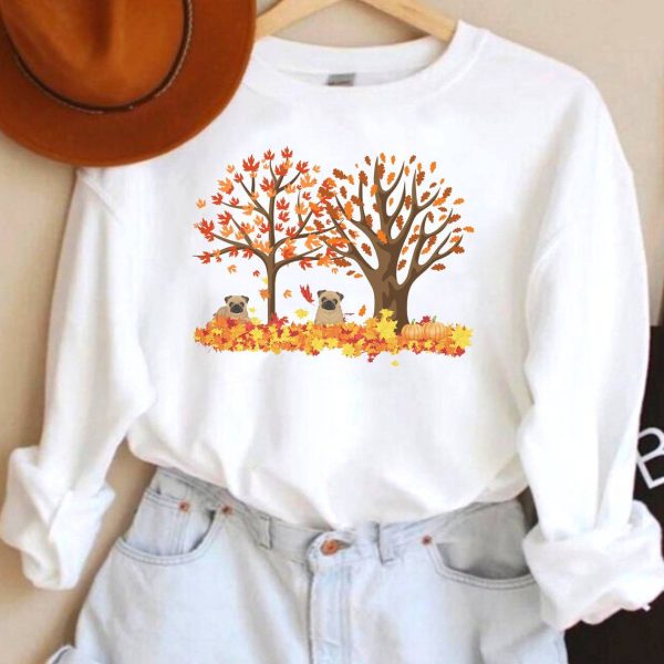 Fall Leaves Pug Sweater
