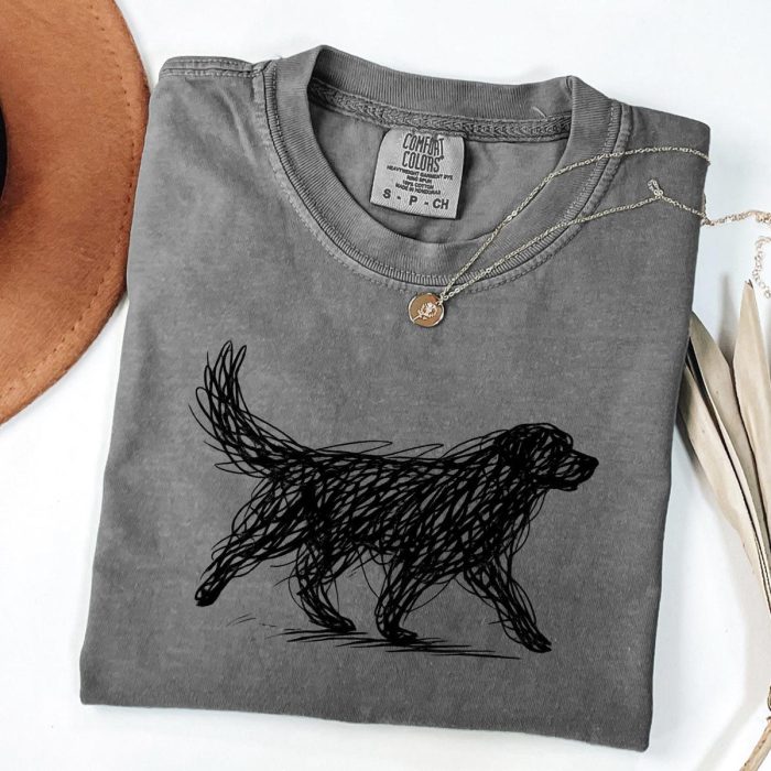 Abstract Dog Line Art Shirt