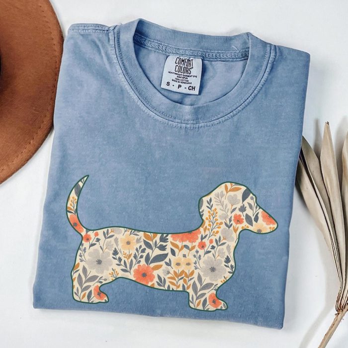 Floral Dachshund Shirt V5