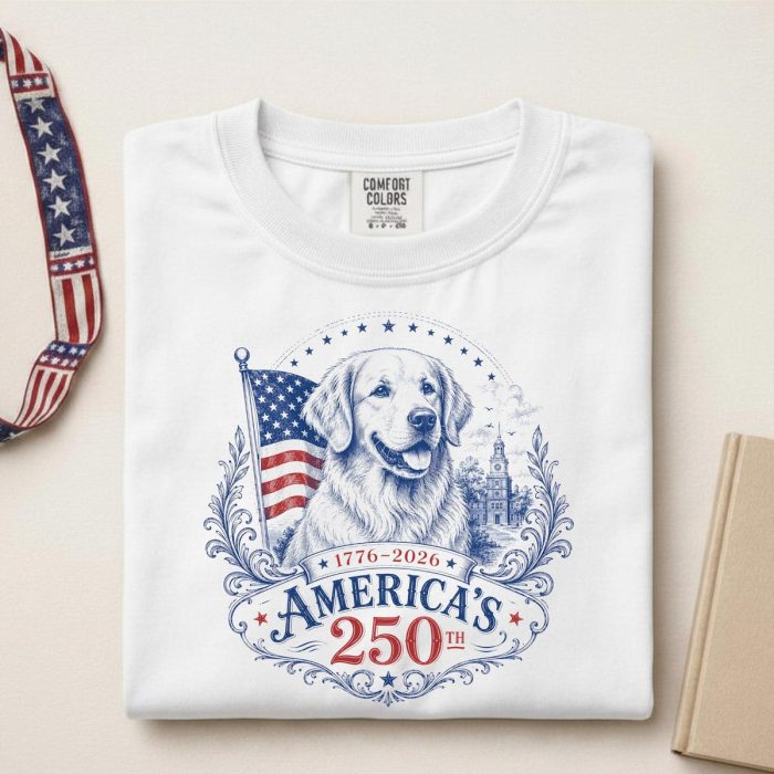 Golden Retriever America 250th Anniversary Shirt